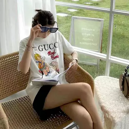 GUCCI Tシャツマッドクッキー柄|高級コットン使用 限定コラボキャラクターマッドクッキーTシャツ