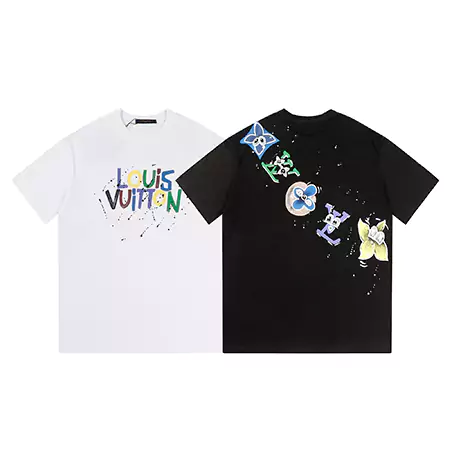 LV Tシャツフラワープリント|ルイヴィトンロゴ キャラクター