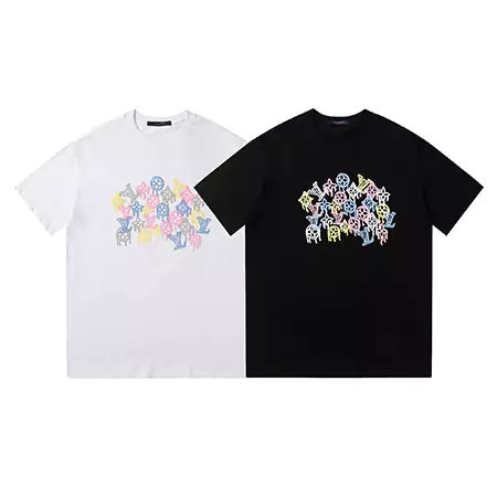 ルイヴィトンLV Tシャツプリントルイヴィトン Tシャツ メンズ/レディースブラック/ホワイト